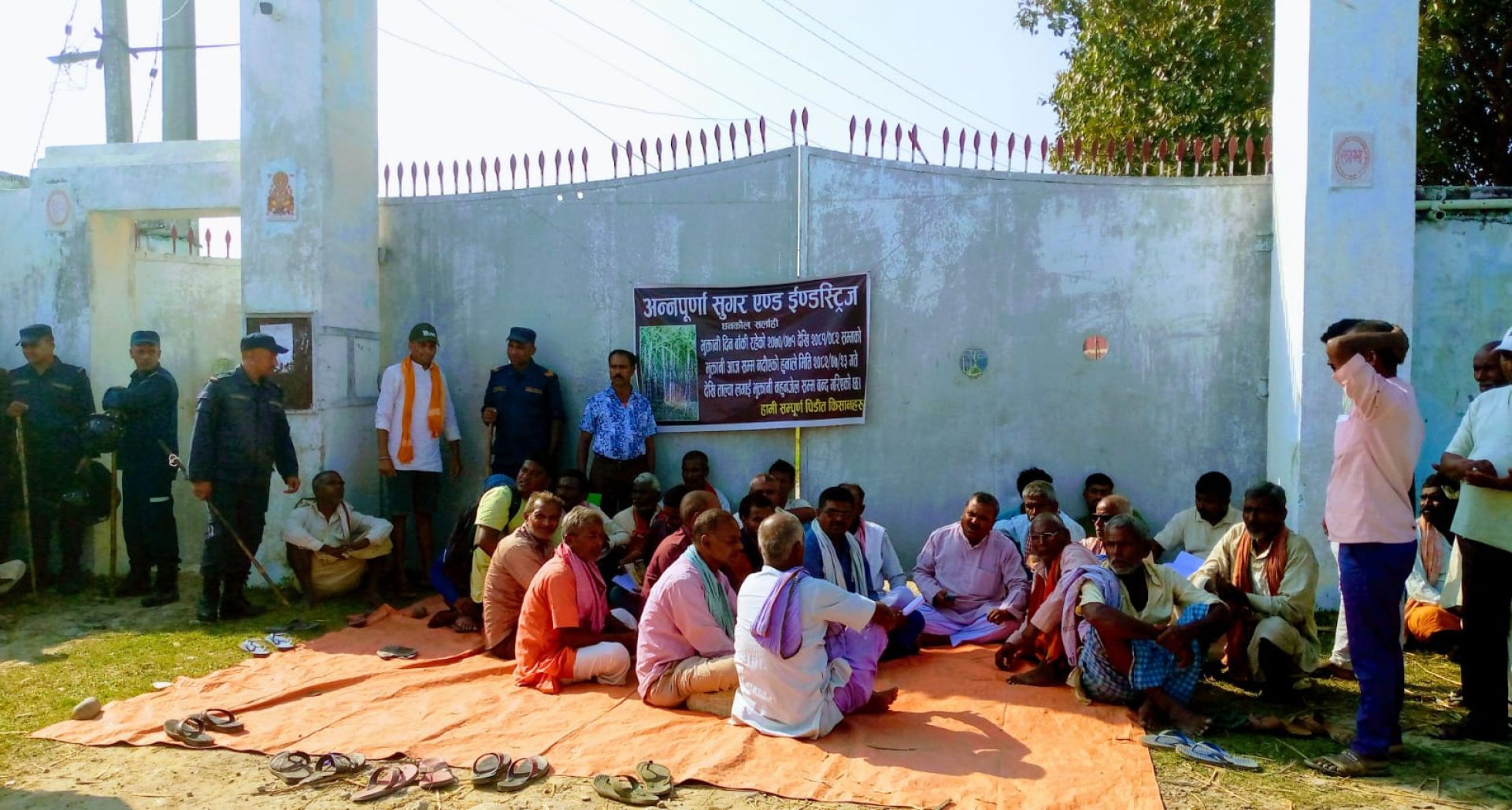 सर्लाहीमा उखुको बक्यौता नपाएपछि किसान धर्नामा